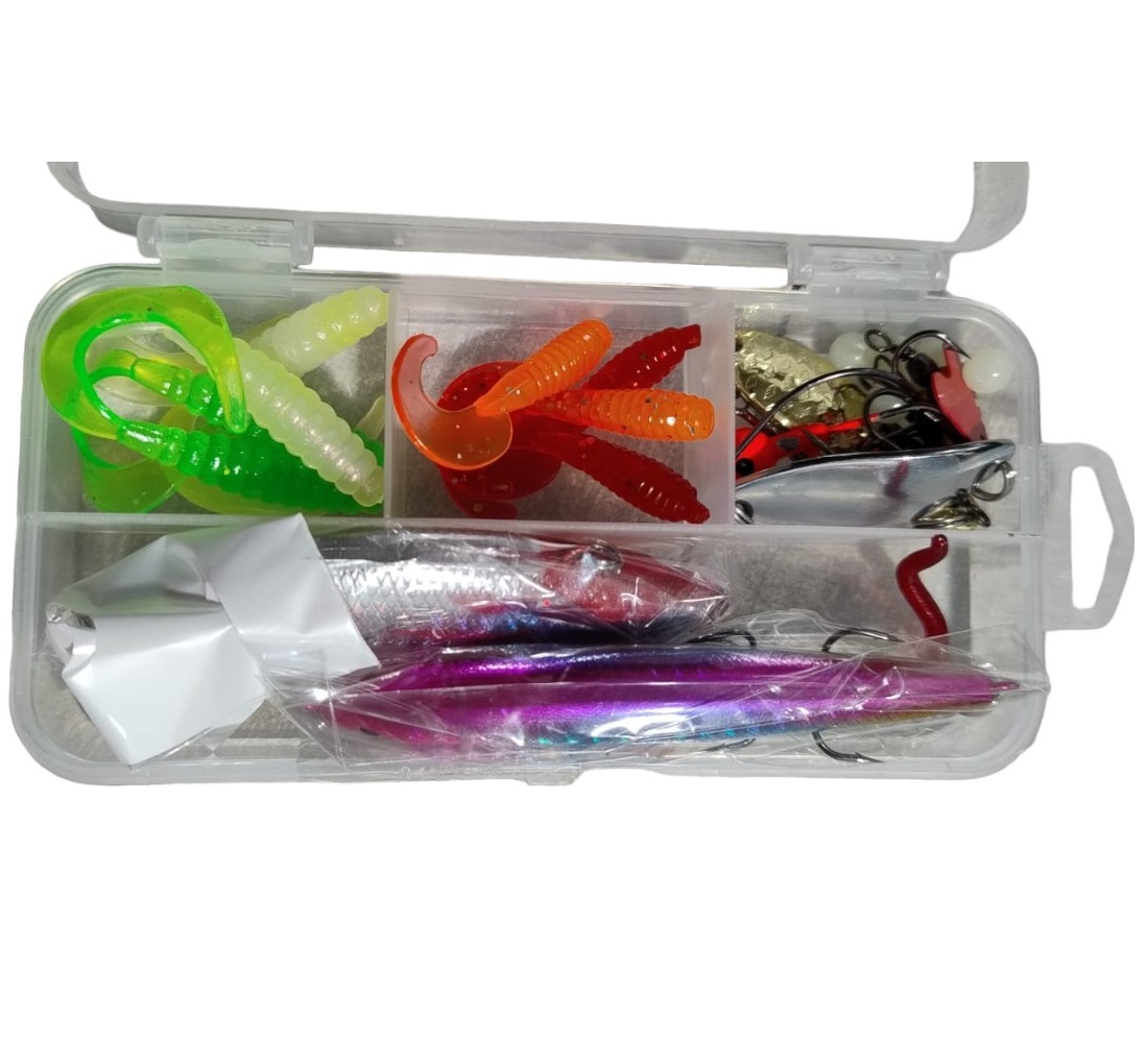 Kit 2 Caña De Pesca + Caja Accesorios